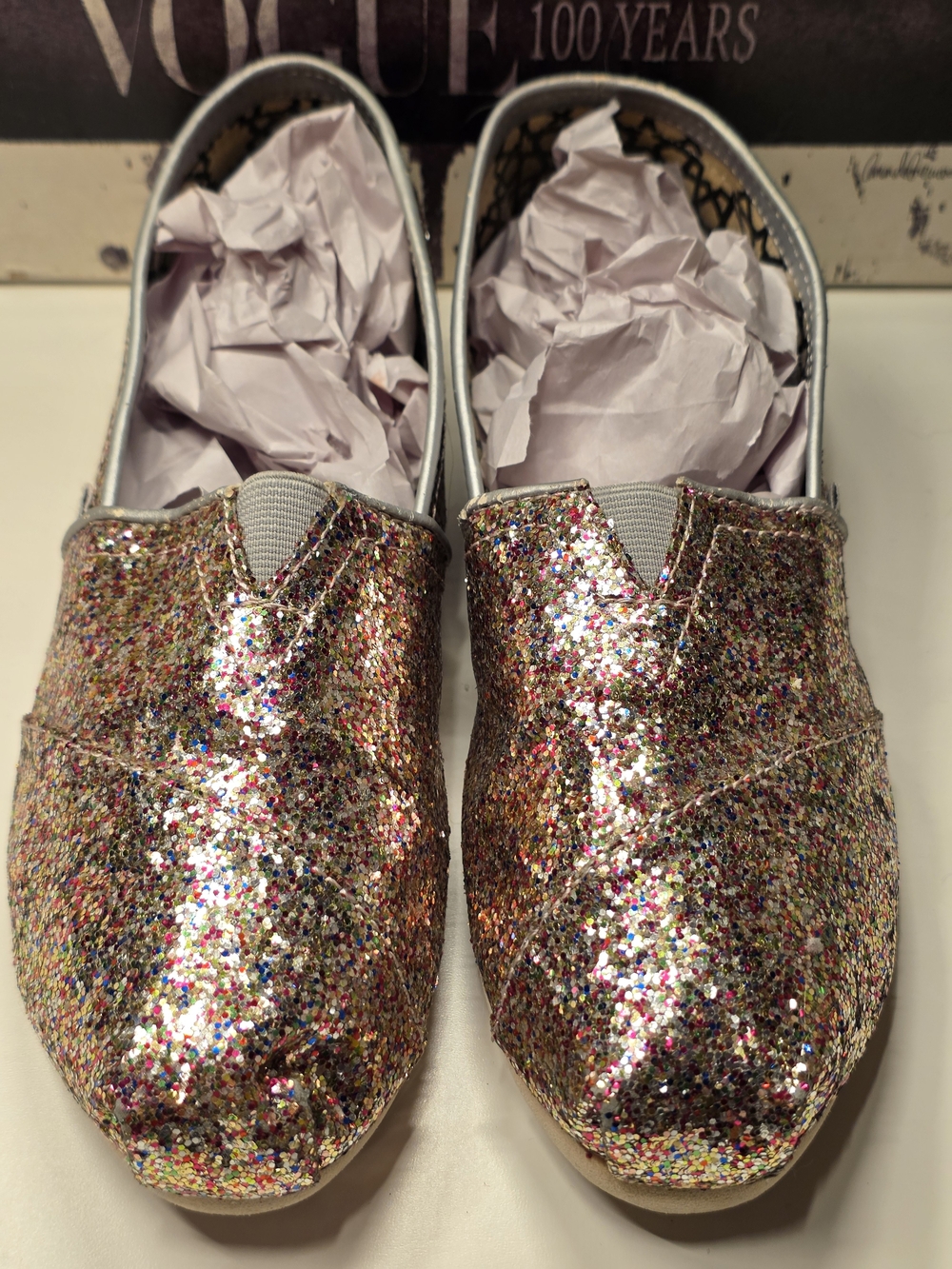 Toms Rainbow Glitter Slip-On Flats - Multicolor Sparkle